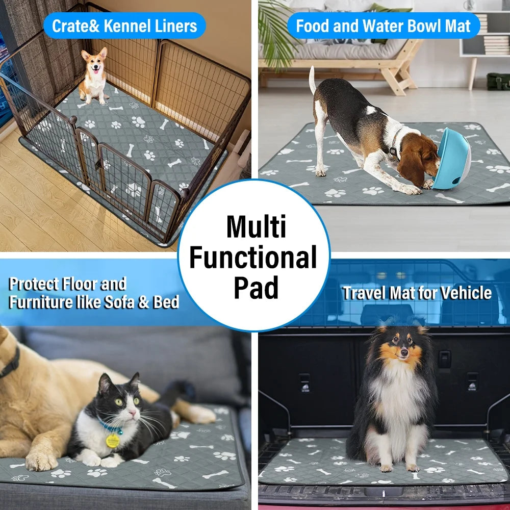 Lapnalleb Pet Washable Pee Pads for Dogs, 2 Pack, Non-Slip Dog Pads with Heavy Absorbency, Reusable Training Pads